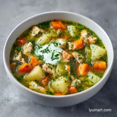 Russian Sorrel Soup with Chicken Recipe Card