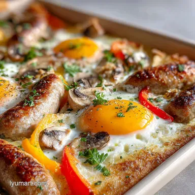 Breakfast With Sausage Recipe: One-Pot, Crispy Baked Recipe Card