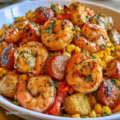 Shrimp and Sausage Foil Packets Baked