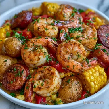 Shrimp Boil Foil Packets for 4 Servings