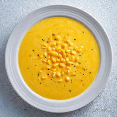 Simple Summer Corn Soup in 35 Minutes Recipe Card