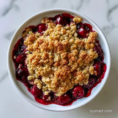 Sour Cherry Crisp with Oats Recipe Card