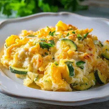 Yellow Squash Casserole: Southern Style with Buttery Topping Recipe Card