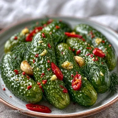 Spicy Garlic Pickles with Thai Chilies Recipe Card