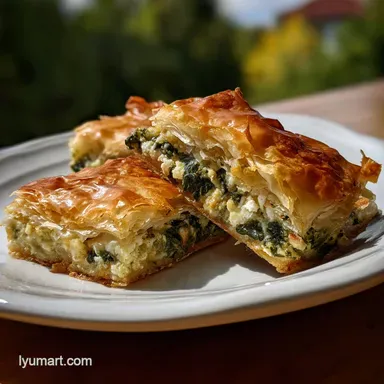 Phyllo Dough Recipe with Spinach and Feta Bake Recipe Card