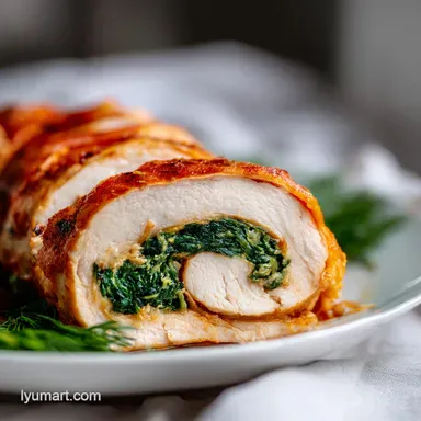 Spinach Stuffed Chicken: Creamy Center Recipe Card