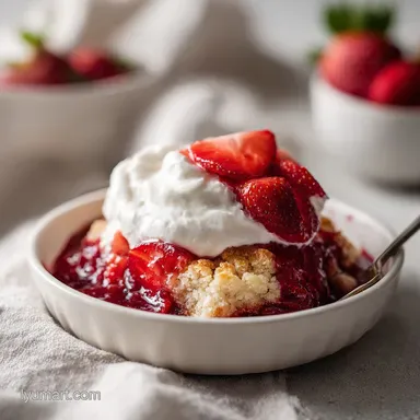 Strawberry Shortcake Dump Cake Recipe with 55 Minute Bake Time Recipe Card