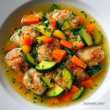 Summer Chicken Vegetable Soup: 4 Servings Recipe Card