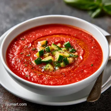 Summer Tomato Zucchini Soup for 4 Servings