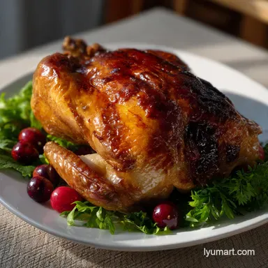 Christmas Dinner Idea with Roasted Turkey Recipe Card