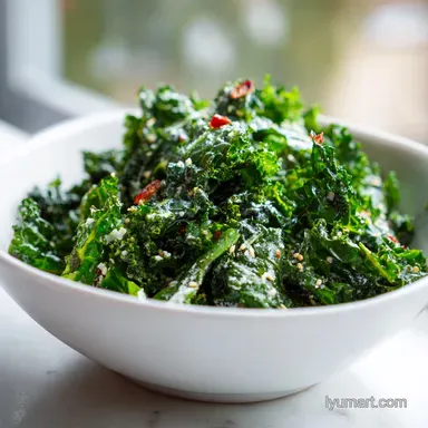 Lacinato Kale Salad Recipe in 10 Minutes with Lemon Garlic Dressing Recipe Card