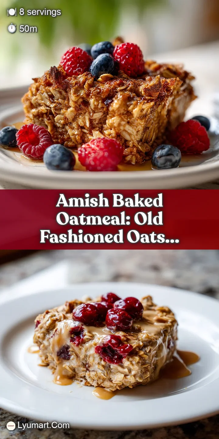 Close-up of moist, tender baked oatmeal, studded with plump blueberries, inviting warmth and comfort in every bite.