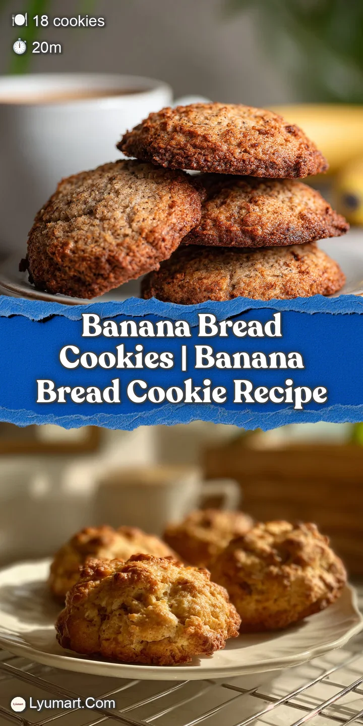 Close-up of a single banana bread cookie revealing soft, moist interior; flecks of banana visible; enticing warm, baked ar...