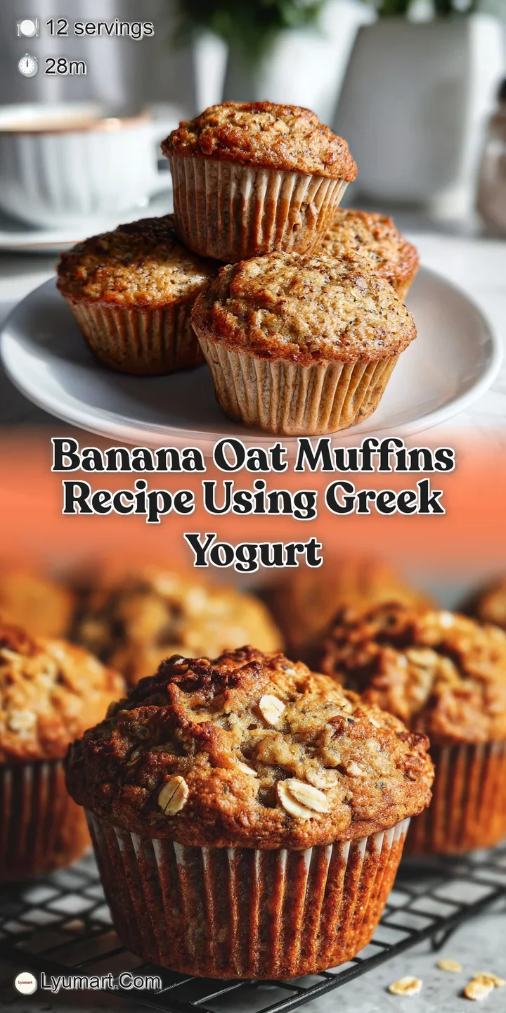 Close-up of a moist banana oat muffin with flecks of brown sugar. Hints of banana and oat textures visible in the crumb.