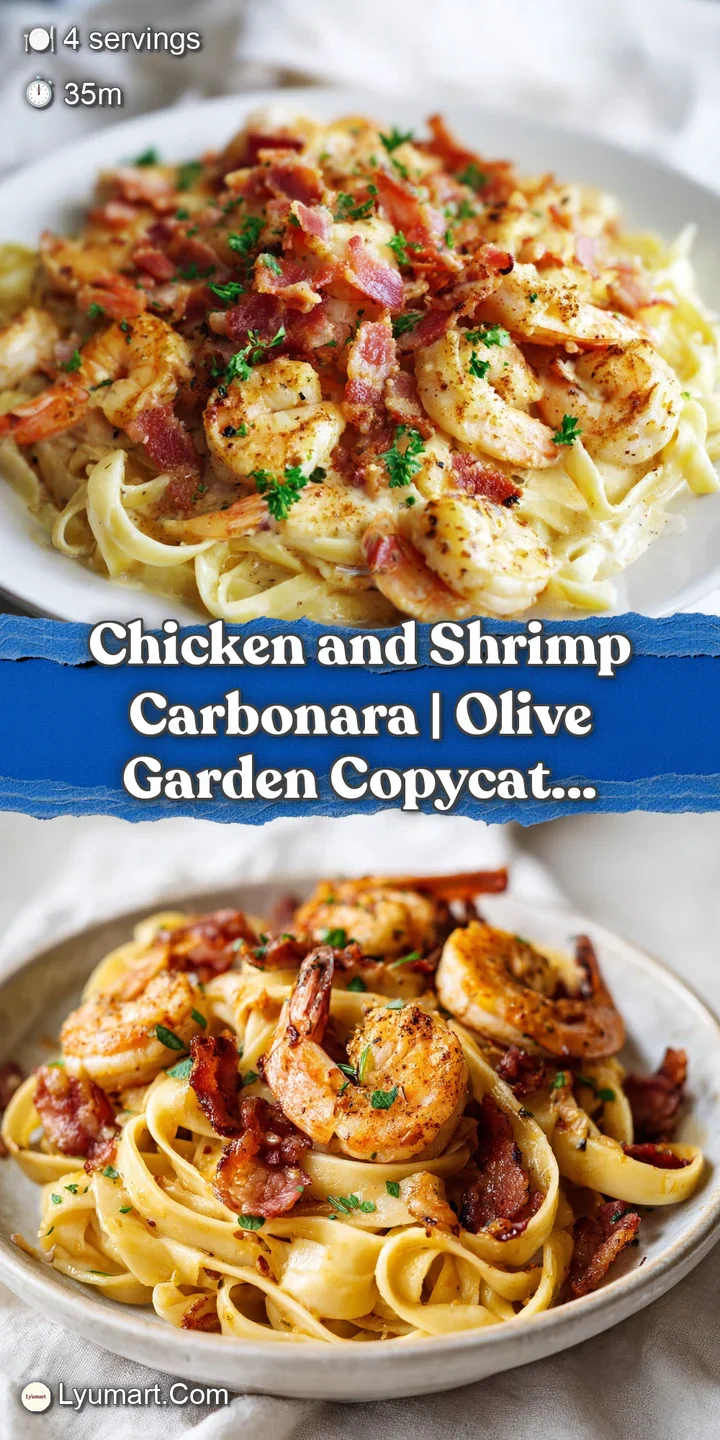 Close-up of silky white sauce coating tender pasta, featuring a seared shrimp and cracked black pepper garnishes.