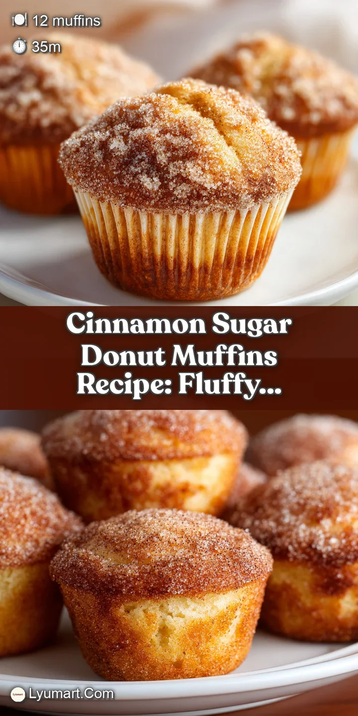 Close-up of a cinnamon sugar donut muffin. Soft interior with a perfectly sugary crust. Hints of warm spice and freshly ba...