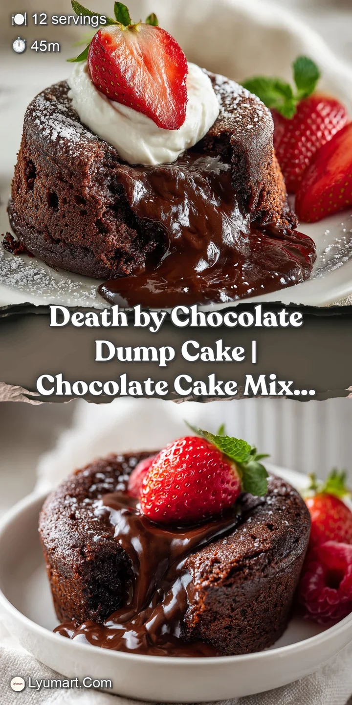 Close-up of a rich, dark chocolate cake with a warm, flowing molten lava center.