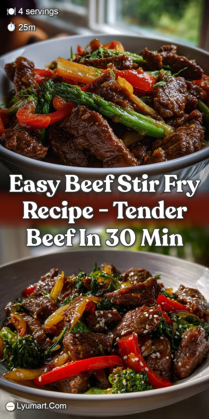 Close-up of tender beef stir-fry with visible, glossy sauce. Hints of steam, inviting textures, creating an appetizing and...