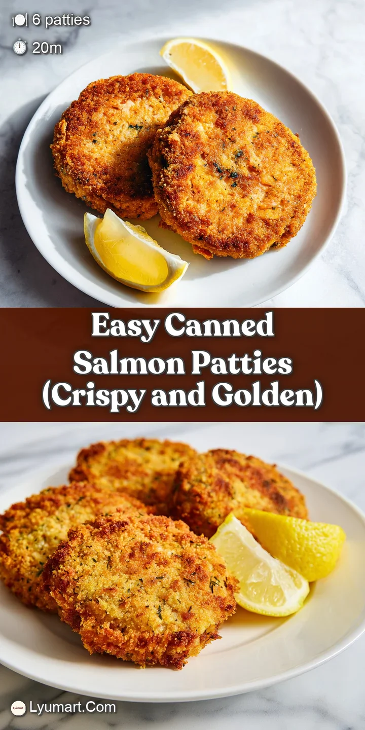 Macro shot of a crispy, pan-seared salmon cake showing flaky texture and a melting pat of herb butter on top.
