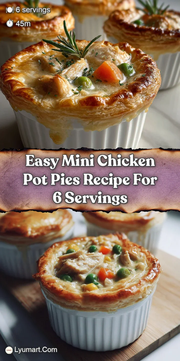 Close-up of a chicken pot pie; golden, flaky crust revealing a creamy, savory filling with visible chicken and vegetable p...