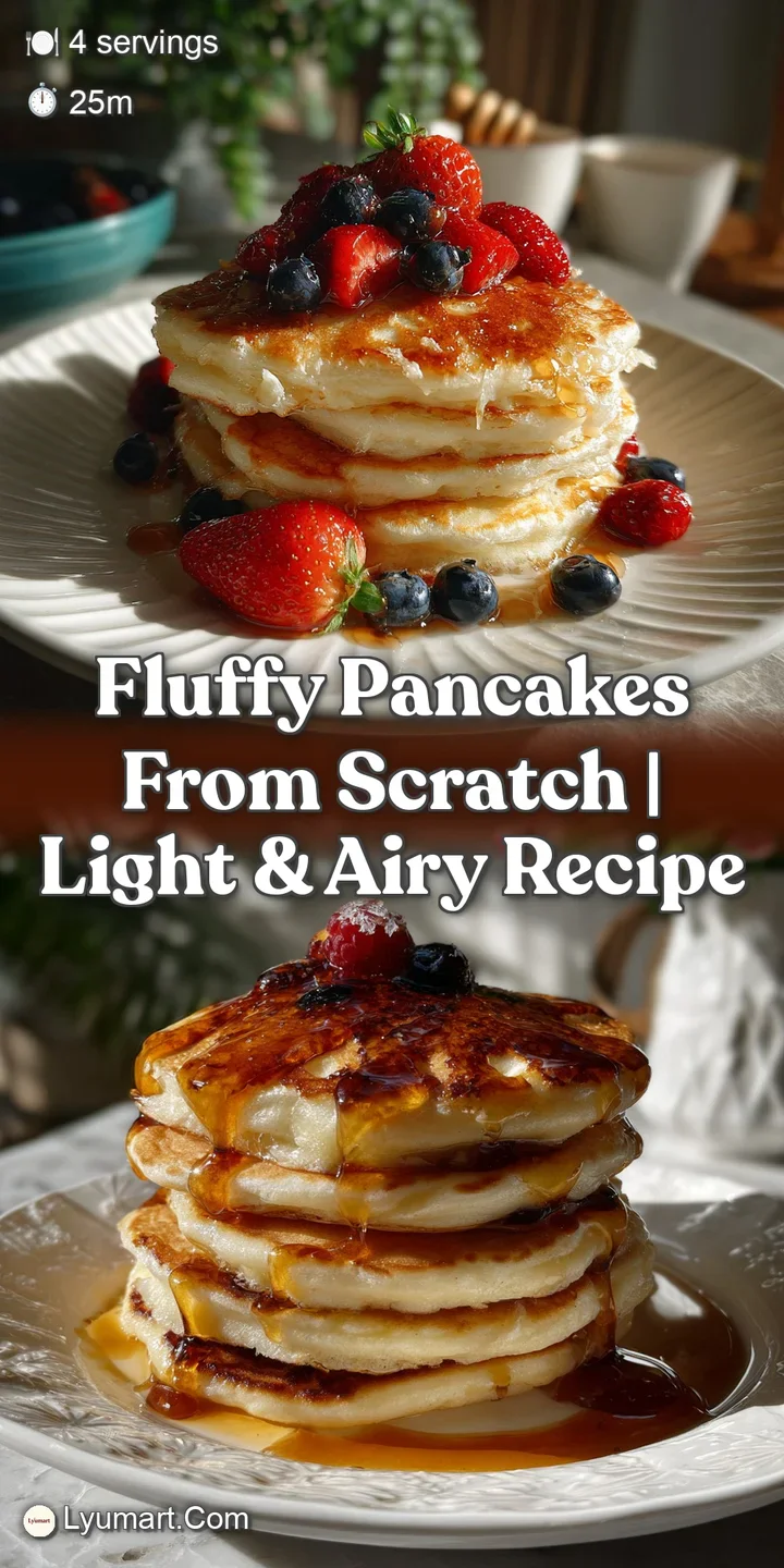 Close-up of a single pancake, revealing a soft, bubbly texture, golden hue, with pools of syrup, an enticing, warm breakfa...