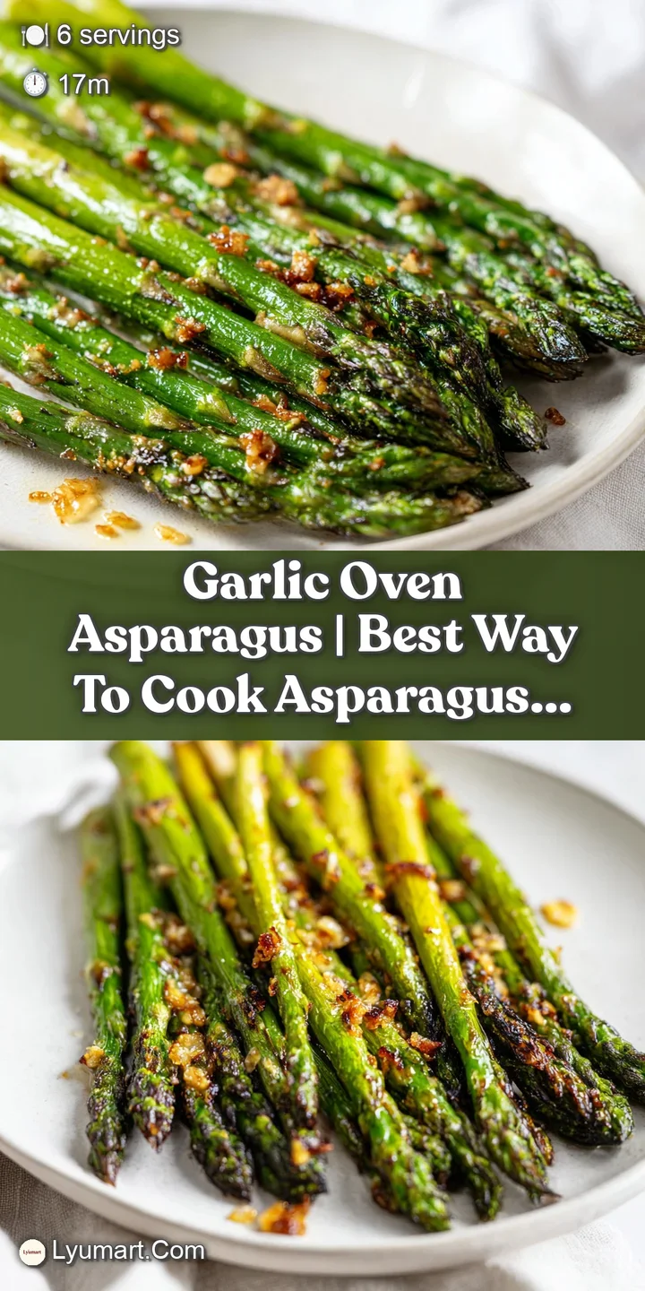 Macro shot of vibrant green asparagus with charred edges and aromatic toasted garlic glistening in golden oil.