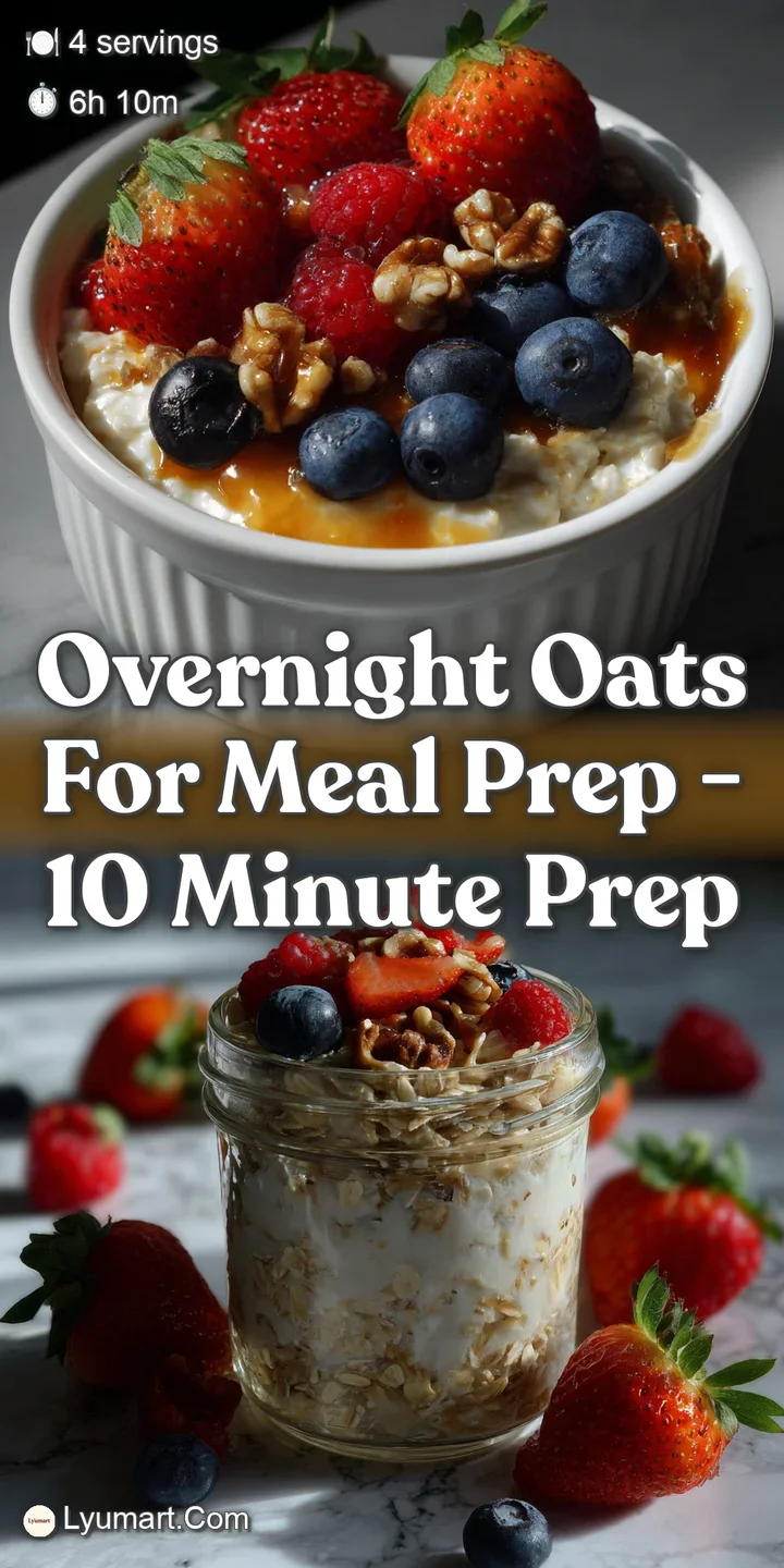 Close-up view of a jar overflowing with creamy oats and plump, juicy berries. The cool, refreshing texture of the dish loo...