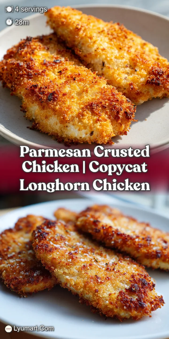 Close-up of a crunchy, golden-brown cheese crust with glistening juices and a sprinkle of fresh green parsley.