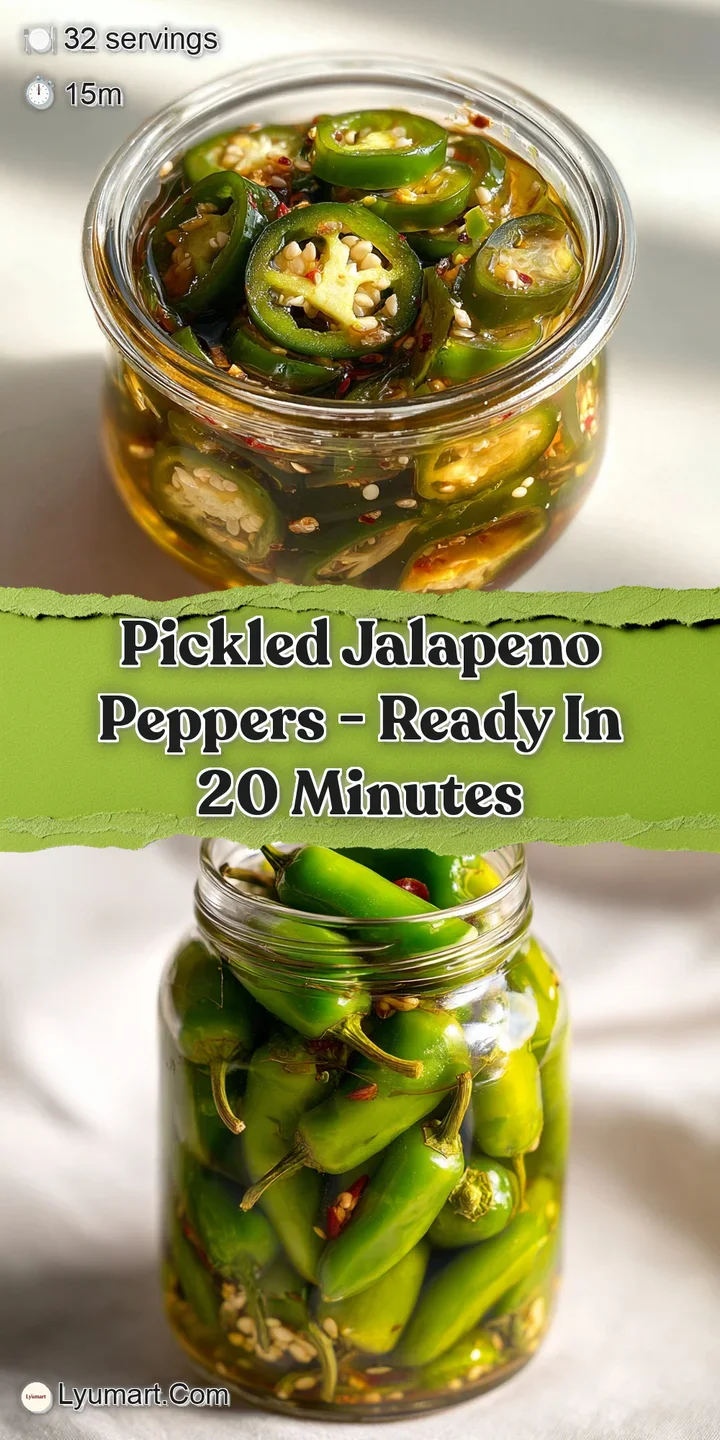 Close-up capturing the crinkled skin and glistening surface of juicy, pickled jalapeno rings. The peppers look both fiery ...