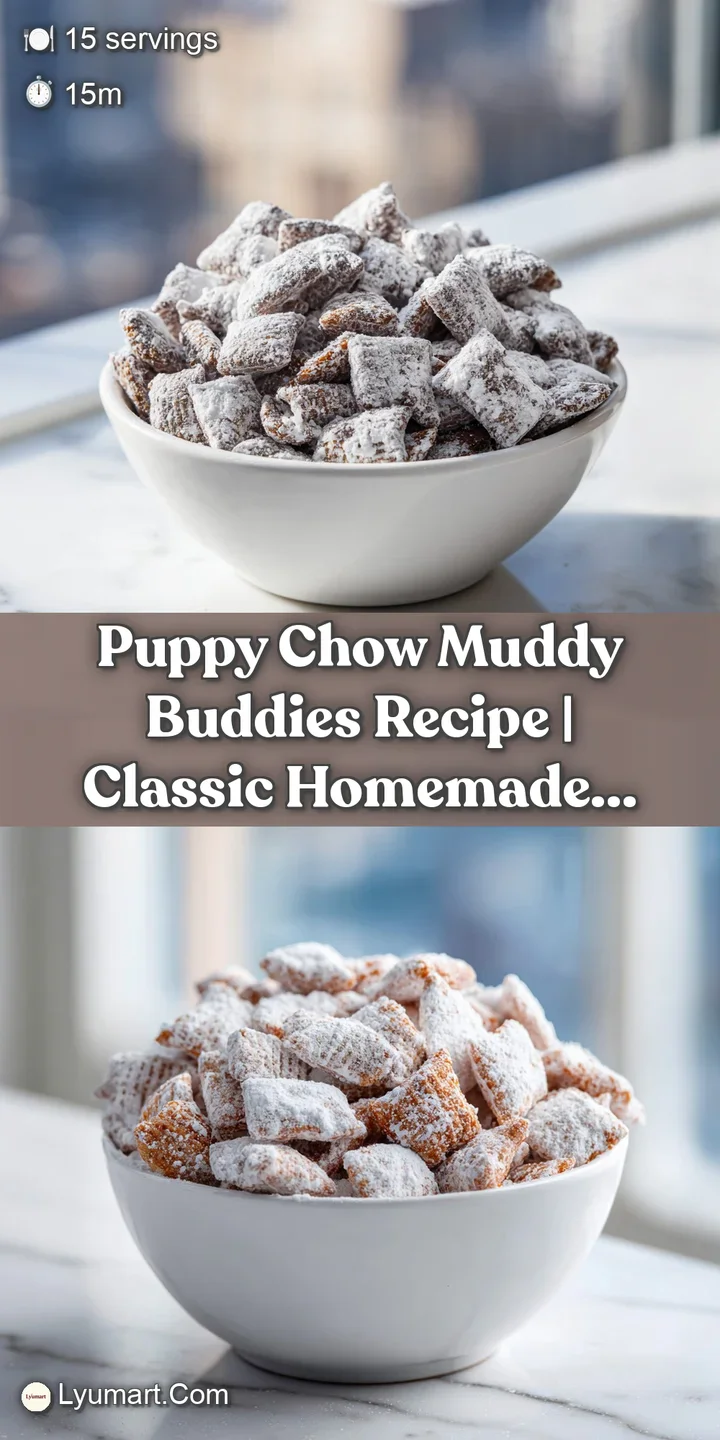 Close-up of a single, glistening cereal cluster dusted in white powder, showcasing its rich chocolate and peanut butter co...