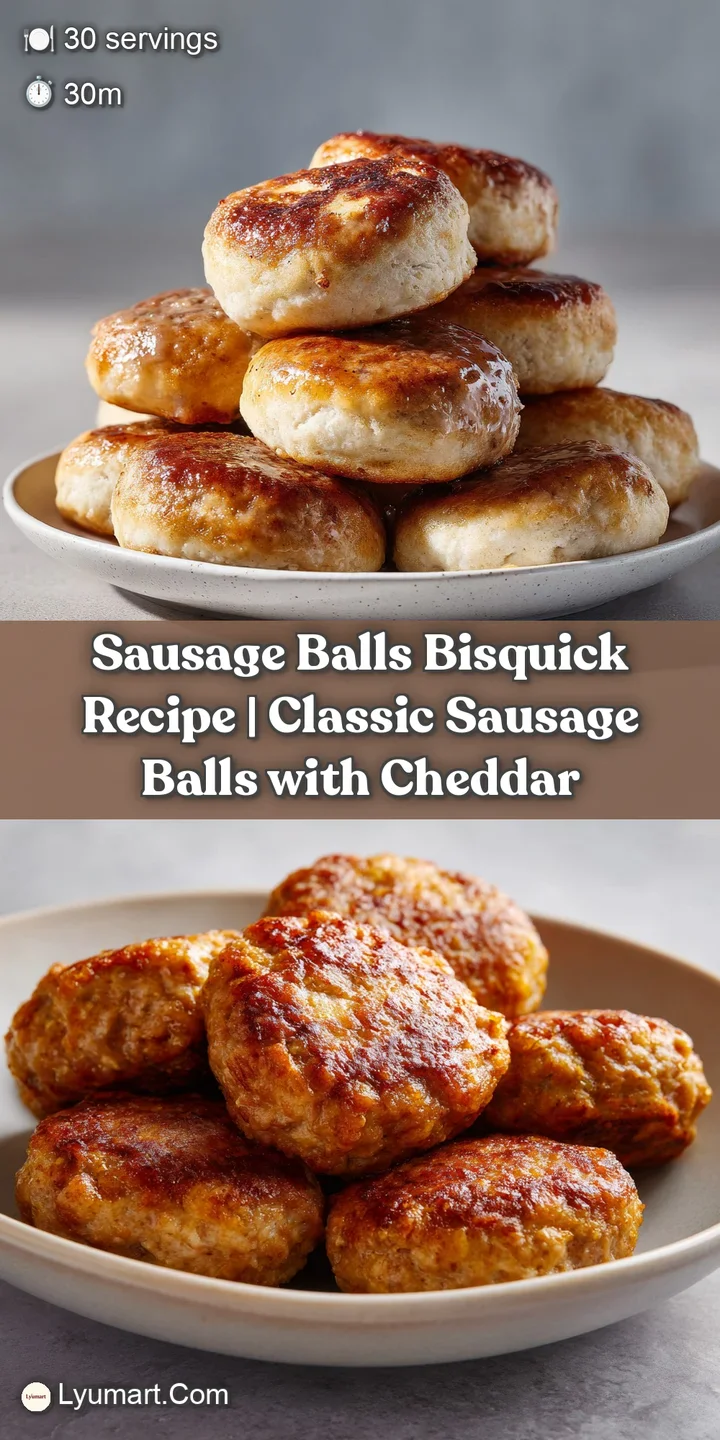 Close-up of a fluffy, golden-brown sausage ball with visible cheese melting within.