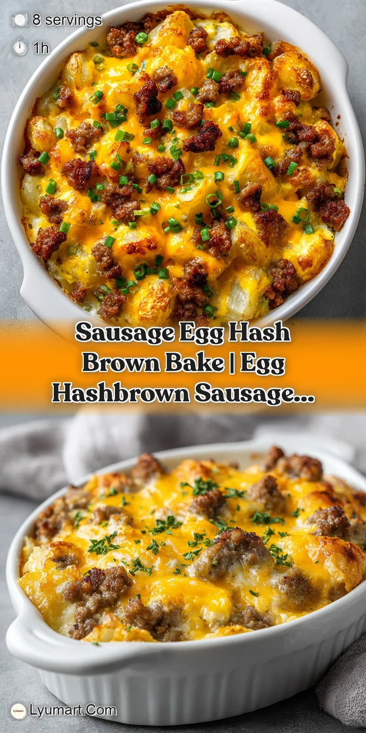 Close-up of crispy, golden potato cubes mixed with savory sausage and gooey, melted cheese with a soft egg center.