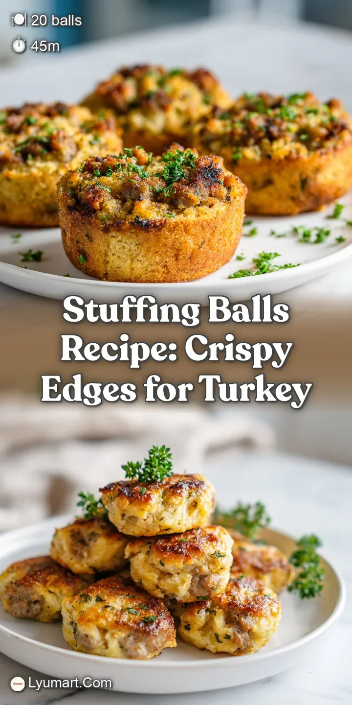 Close-up of a perfectly browned stuffing ball. Crispy, irregular edges and fluffy interior with visible herbs and savory s...