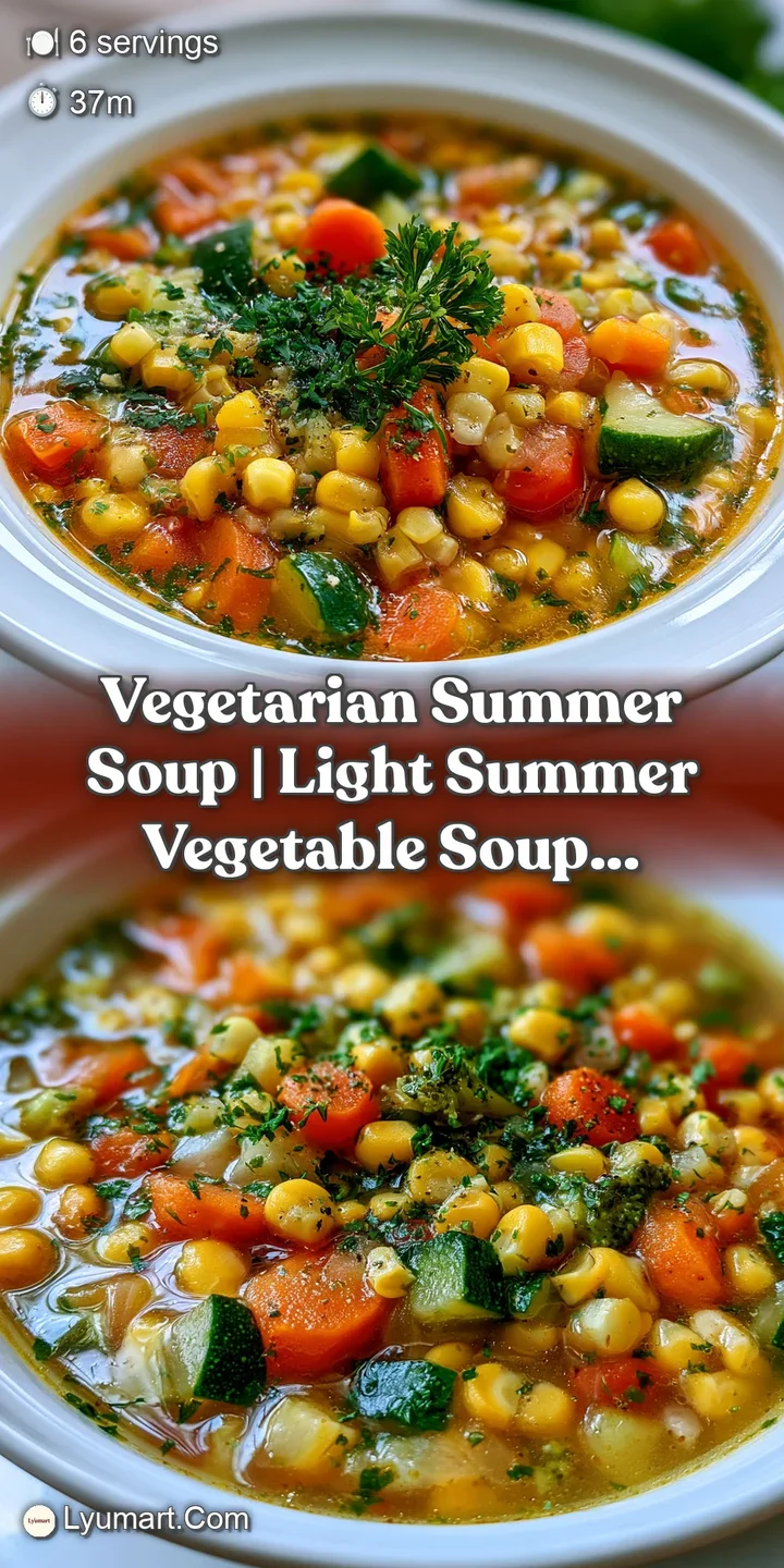 Macro shot of vibrant yellow corn and soft zucchini cubes in a light, glistening broth with freshly chopped chives.