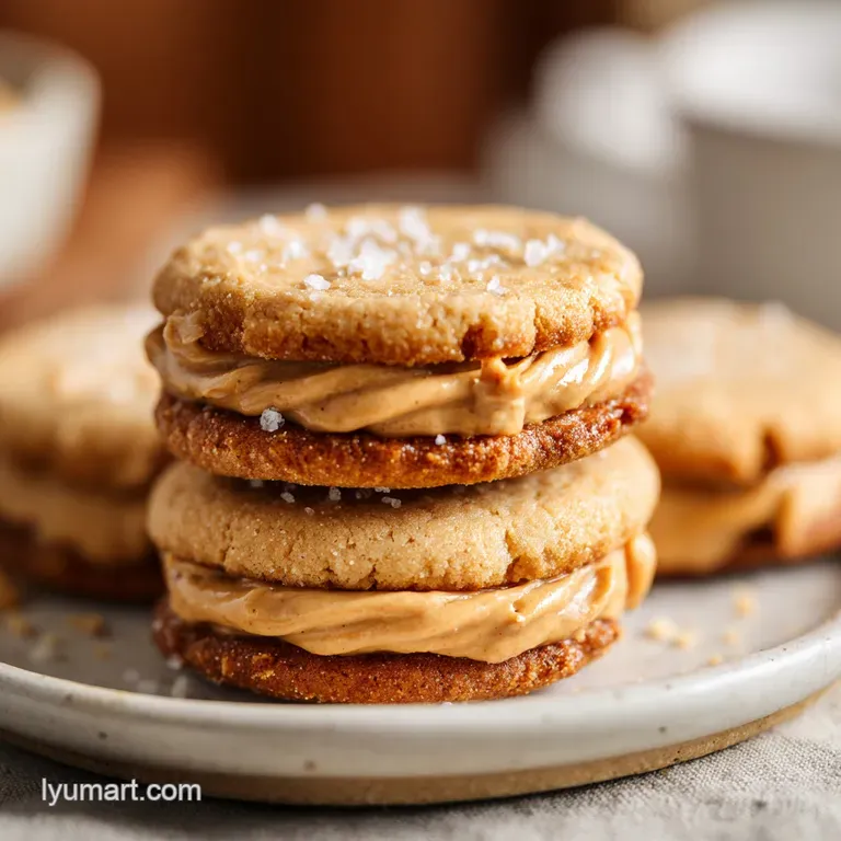 Three perfectly round cookies stacked, showcasing their textured surface on a clean white plate