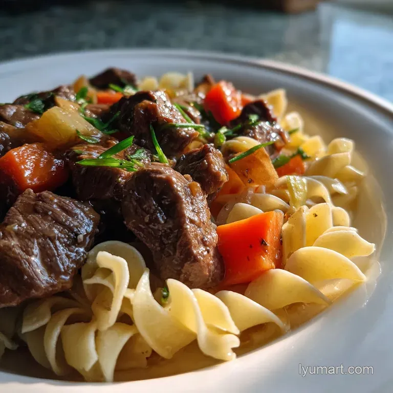 Beef Tips and Noodles