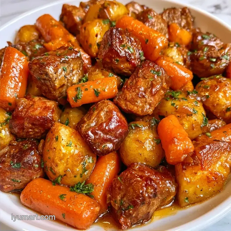 Garlic Butter Beef Vegetable Foil Packets