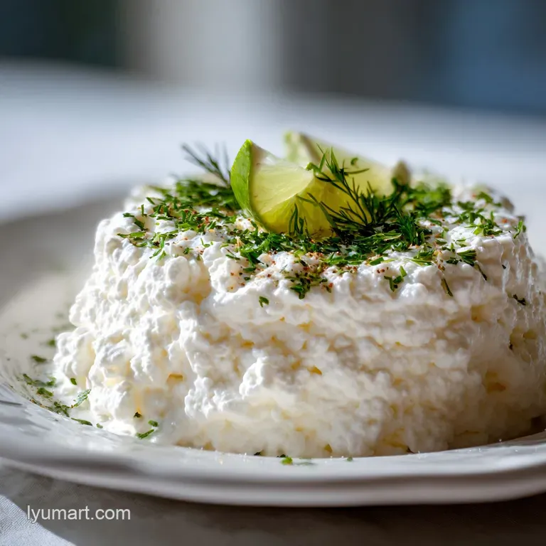 Toasted cottage cheese flagel halves, seasonings visible, plated with fresh leafy greens. A simple and healthy presentation.