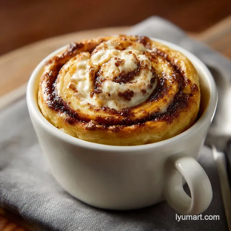 Cottage Cheese Cinnamon Roll Mug Cake