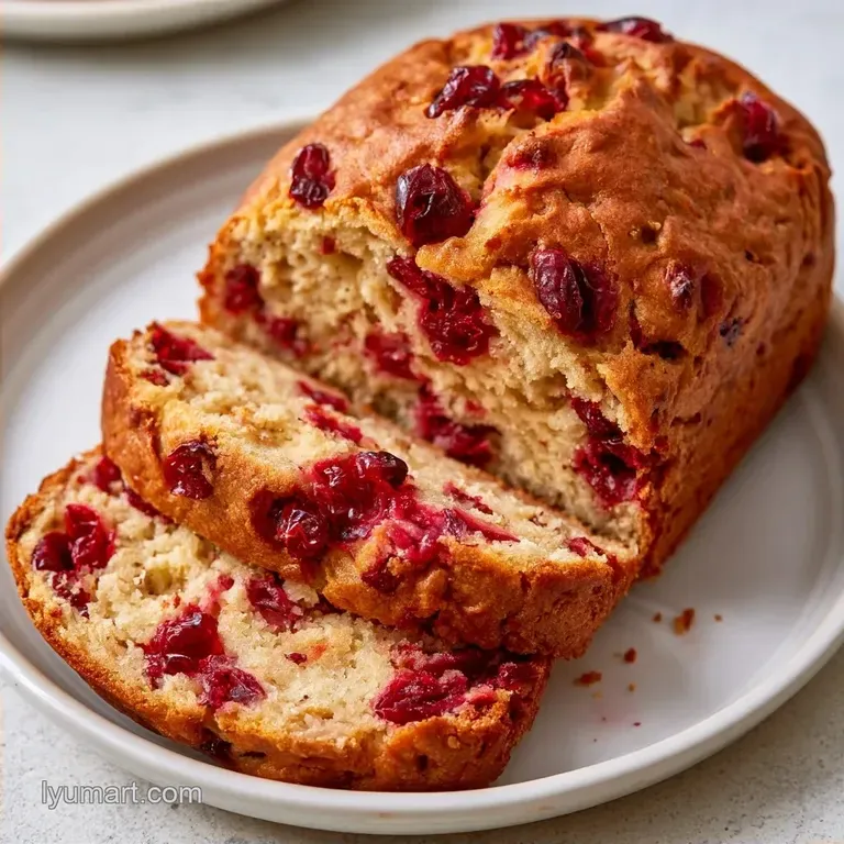 Cranberry Bread with Dried Cranberries in 70 Minutes