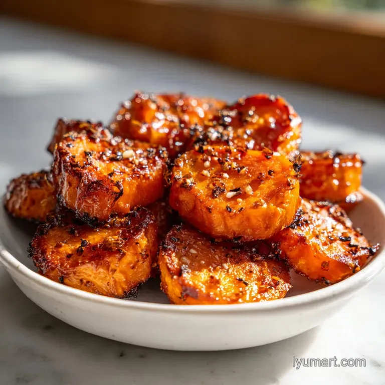 Crispy Garlic Sweet Potato Bites
