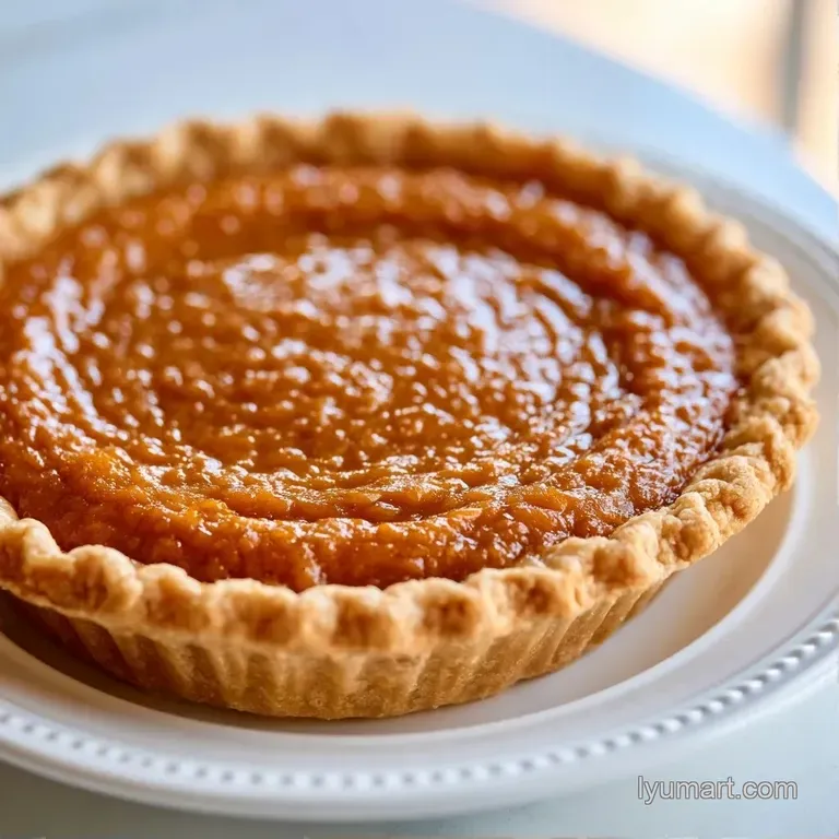 A precise slice of orange custard tart topped with a swirl of fluffy whipped cream and a dusting of brown cinnamon.