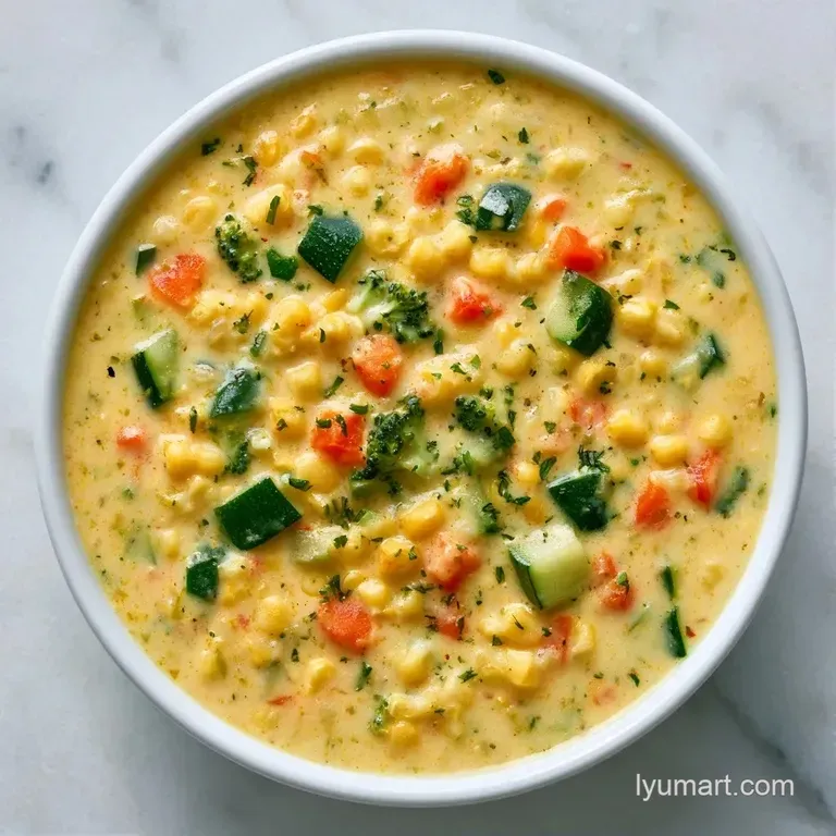 A white porcelain bowl of thick cream soup garnished with chopped chives and a side of crusty toasted bread.