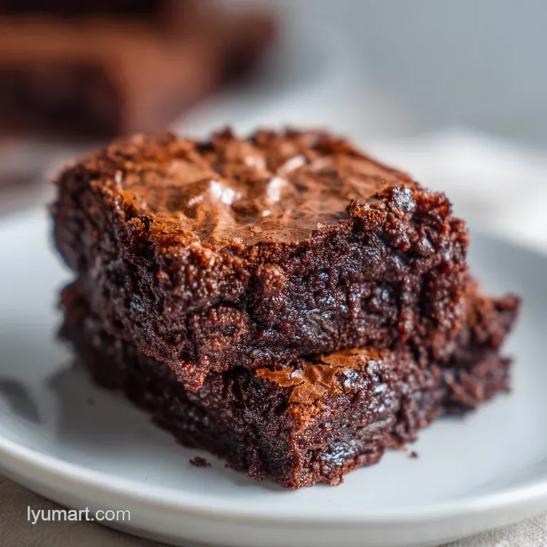 A decadent brownie square topped with a scoop of melting vanilla ice cream and a raspberry.