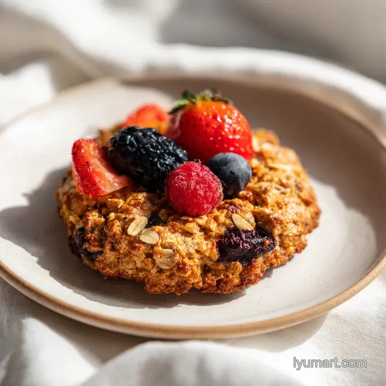 A neat stack of warm, textured cookies artfully presented on a rustic ceramic plate with a dusting of cinnamon.