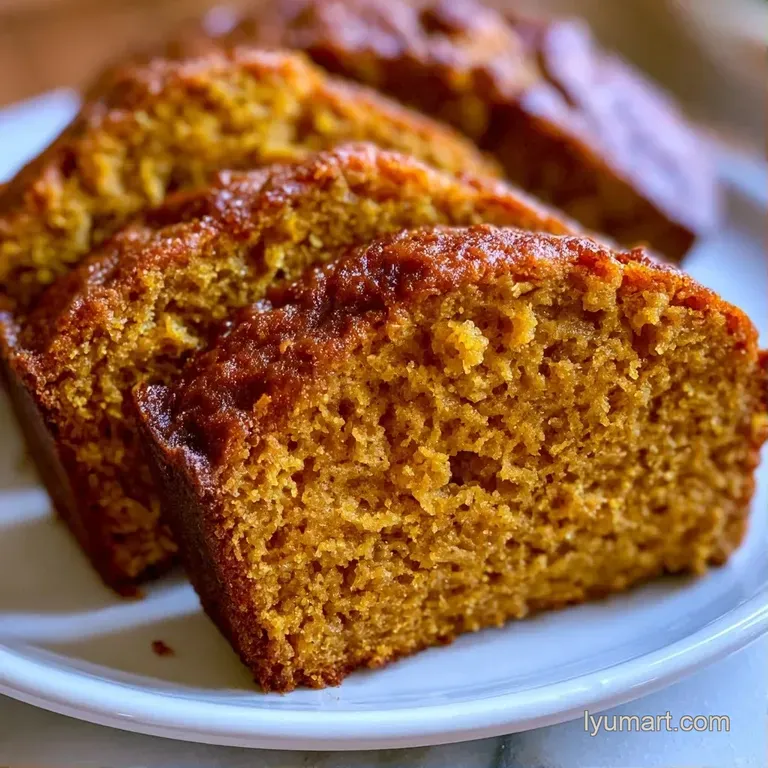 A thick slice of amber-colored spice bread topped with a pat of melting butter on a white ceramic plate.