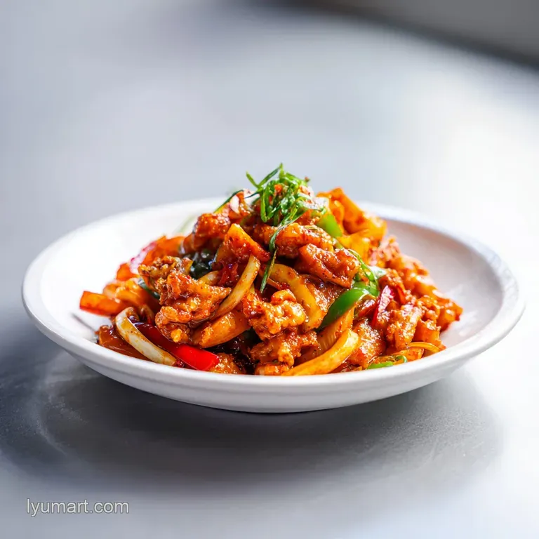 Korean Spicy Chicken Stir Fry with Chewy Rice Cakes