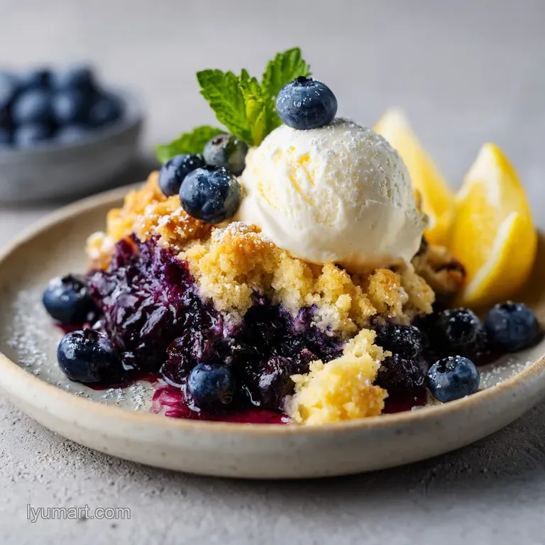 Lemon Blueberry Dump Cake: Creamy and Golden