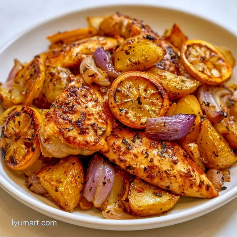 Open aluminum foil packets showing seared chicken breasts with charred lemon slices and fresh parsley.