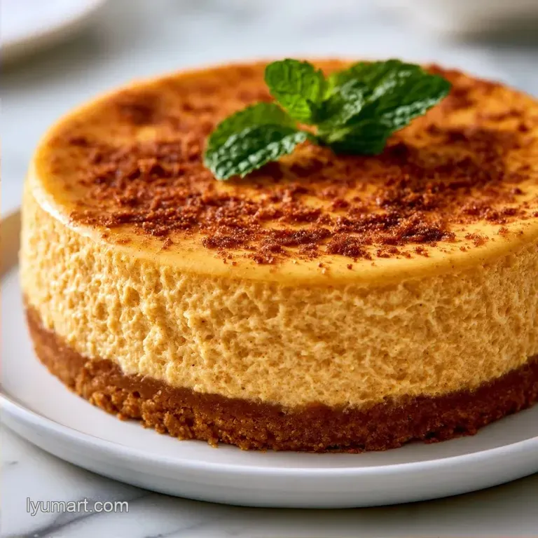 No Bake Pumpkin Cheesecake with Graham Cracker Crust
